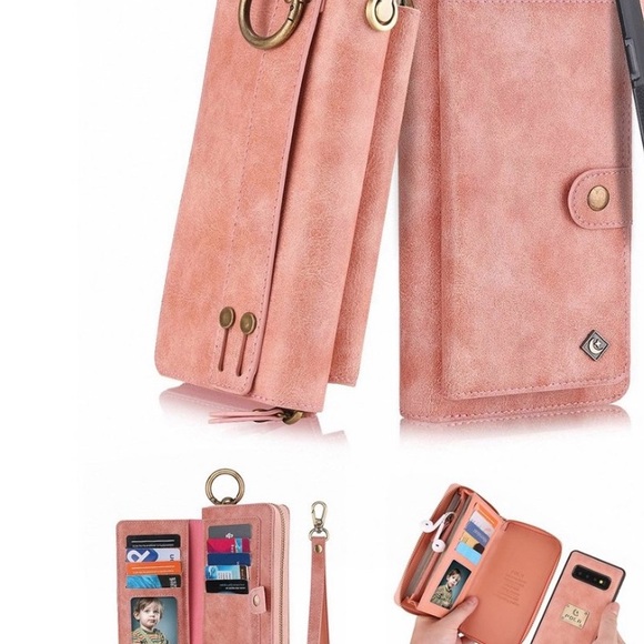 Multifunction Premium PU Leather Card Slot Wallet Phone Case in Pink - Picture 8 of 8